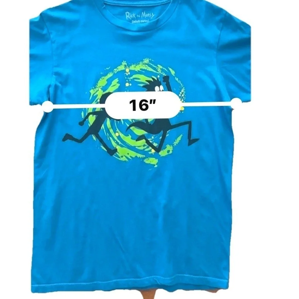 Rick and Morty Intricate Swirl‎ Silhouette Blue T-shirt Official.